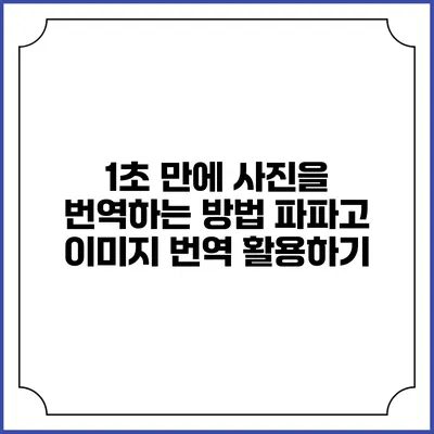 1초 만에 사진을 번역하는 방법: 파파고 이미지 번역 활용하기