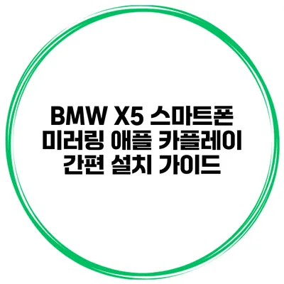 BMW X5 스마트폰 미러링 애플 카플레이 간편 설치 가이드