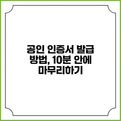공인 인증서 발급 방법, 10분 안에 마무리하기