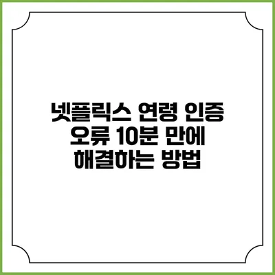 넷플릭스 연령 인증 오류 10분 만에 해결하는 방법