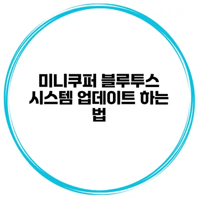 미니쿠퍼 블루투스 시스템 업데이트 하는 법