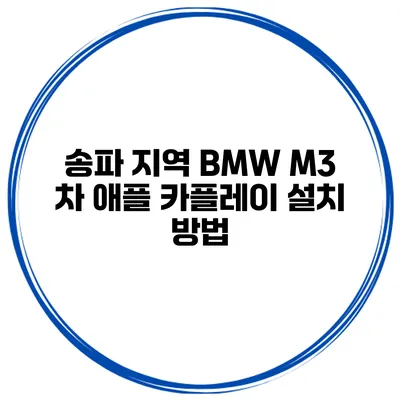 송파 지역 BMW M3 차 애플 카플레이 설치 방법