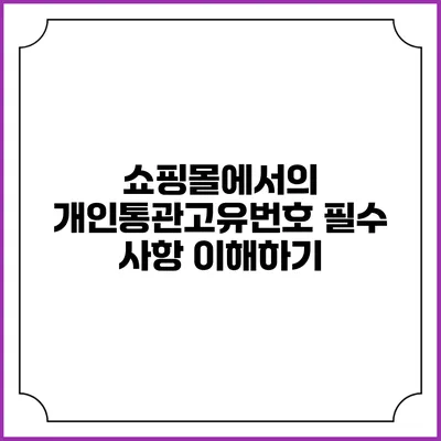 쇼핑몰에서의 개인통관고유번호 필수 사항 이해하기