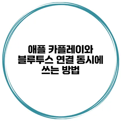 애플 카플레이와 블루투스 연결 동시에 쓰는 방법