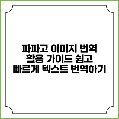 파파고 이미지 번역 활용 가이드: 쉽고 빠르게 텍스트 번역하기