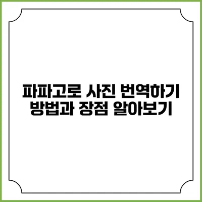 파파고로 사진 번역하기: 방법과 장점 알아보기
