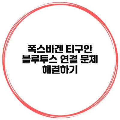 폭스바겐 티구안 블루투스 연결 문제 해결하기