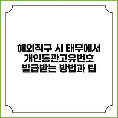 해외직구 시 태무에서 개인통관고유번호 발급받는 방법과 팁