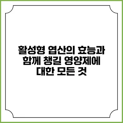 활성형 엽산의 효능과 함께 챙길 영양제에 대한 모든 것